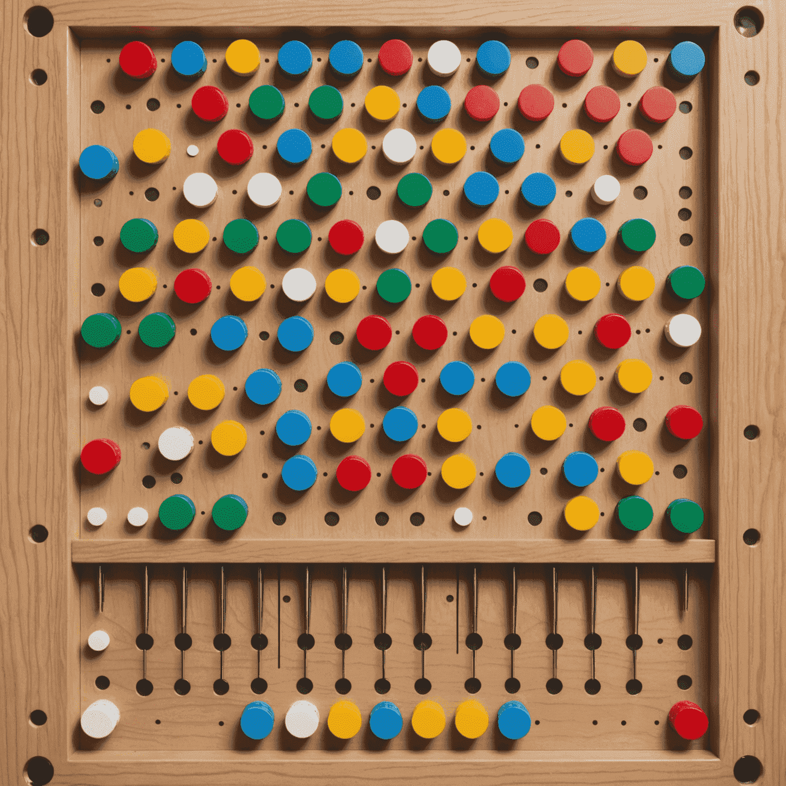 An animated GIF showing a Plinko chip bouncing through pegs on its way down the board, demonstrating the game's mechanics